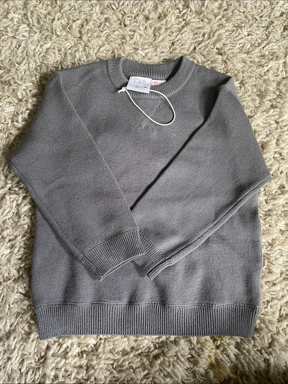 NWOT Zara kids Crewneck Sweater in Gray